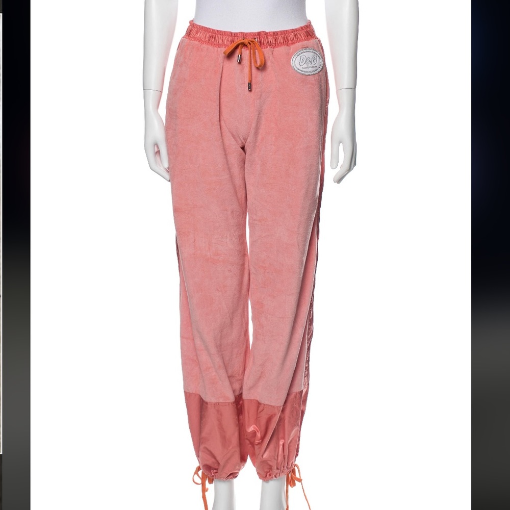 Dolce & Gabbana Pink 2 Tone Sweatpants Embroidered